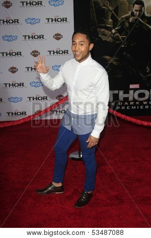 LOS ANGELES - NOV 4:  Tahj Mowry at the Thor: The Dark World' Premiere at El Capitan Theater on November 4, 2013 in Los Angeles, CA