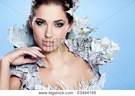 Winter woman in a dress of Snow Queen 