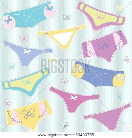 Vector seamless pattern with panties