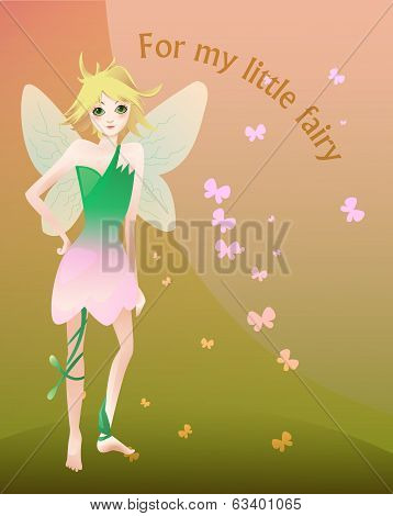 Little blond fairy illustration