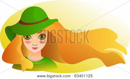 Portrait of Beutiful girl with streaming hair. Spring wallpaper