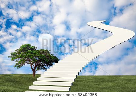Stairs to sky with nice background