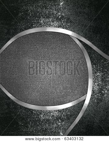 Grunge Iron Texture With Iron Texture On Edges With Siver Trim