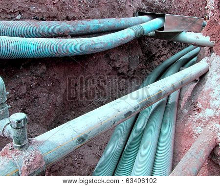 Cables And Optical Fibres In The Digging