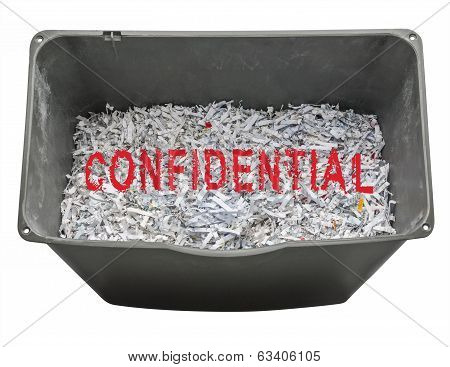 Shredded confidential papers