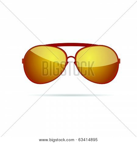 Gold Sunglasses Color Vector