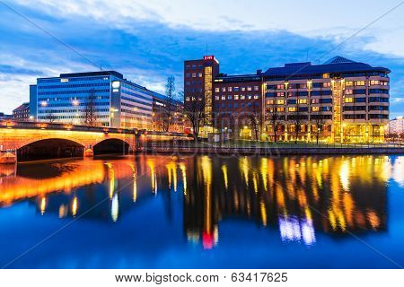 Evening scenery of Helsinki, Finland
