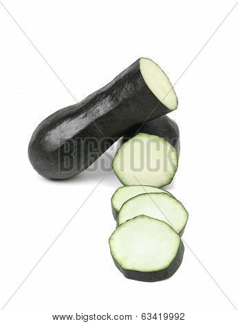 Fresh marrow sqwash and slices.