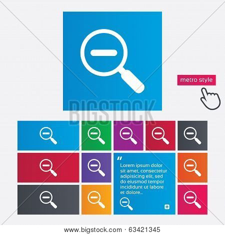 Magnifier glass sign icon. Zoom tool. Navigation