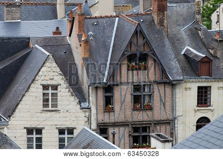 Half-timbered house in Chinon Vienne Valley France