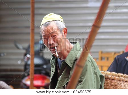 Chinese man in Luodai Chengdu China