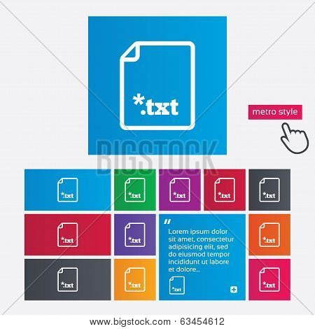 Text file icon. Download txt doc button.