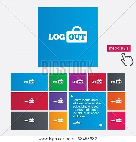 Logout sign icon. Log out symbol. Lock.