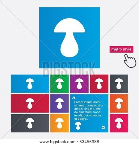 Mushroom sign icon. Boletus mushroom symbol.