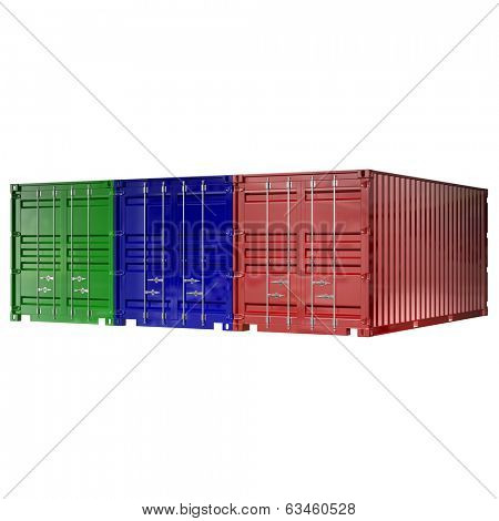 3d rendering of a shipping 20ft container