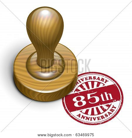 85Th Anniversary Grunge Rubber Stamp