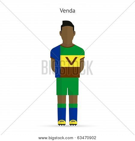 Venda football player. Soccer uniform.