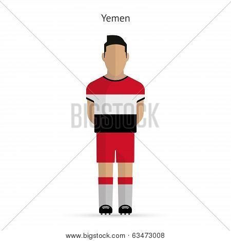 Yemen football player. Soccer uniform.