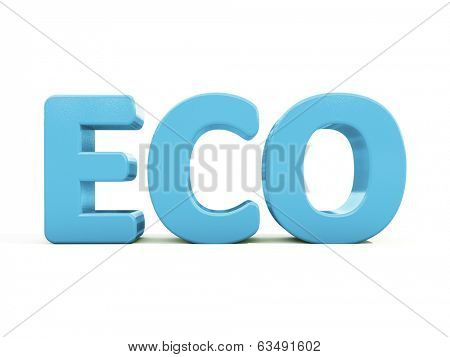 Eco icon on a white background. 3D illustration