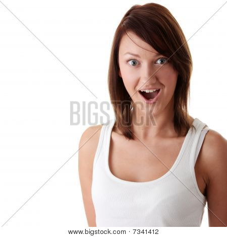 Casual Brunette kvinde Suprised