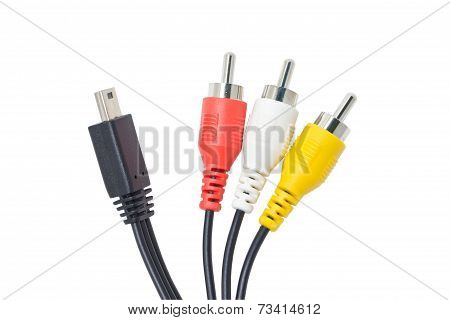 Av Cable Isolated On White Background.