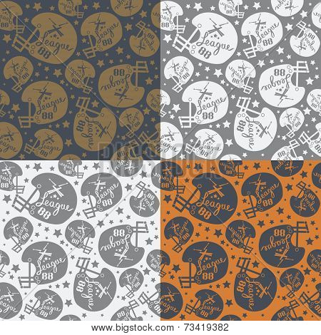 Seamless Pattern Rugby Helmet