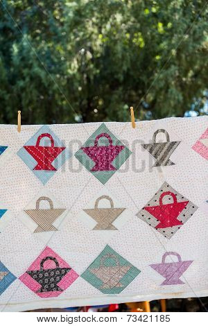 Handmade quilt from vintage fabric in Colorado.