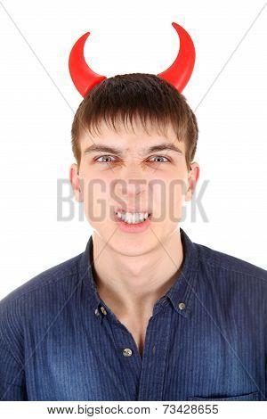 Teenager With Devil Horns
