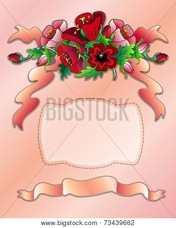 Greeting Postcard With Red Poppies