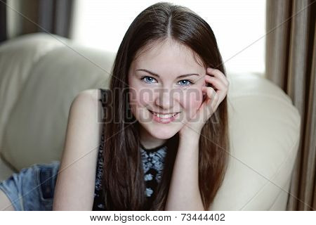 A Young Girl Smiling
