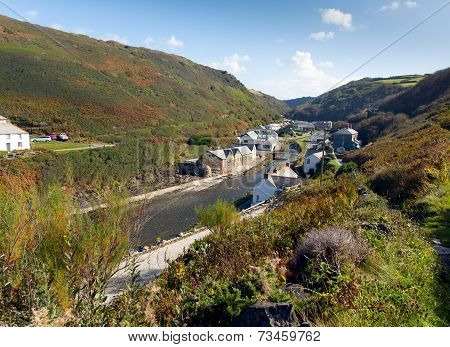 View of Boscastle North Cornwall England UK between Bude and Tintagel