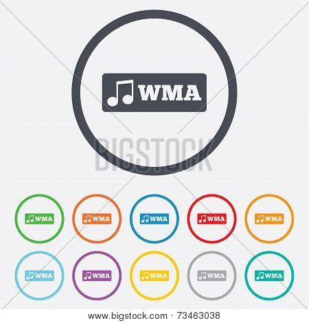 Wma music format sign icon. Musical symbol.