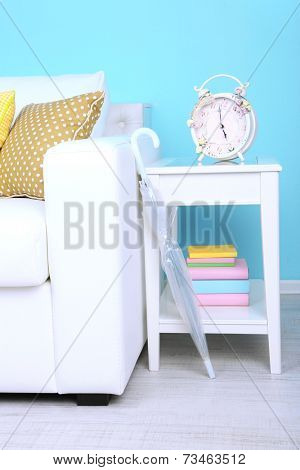Umbrella in home interior close-up