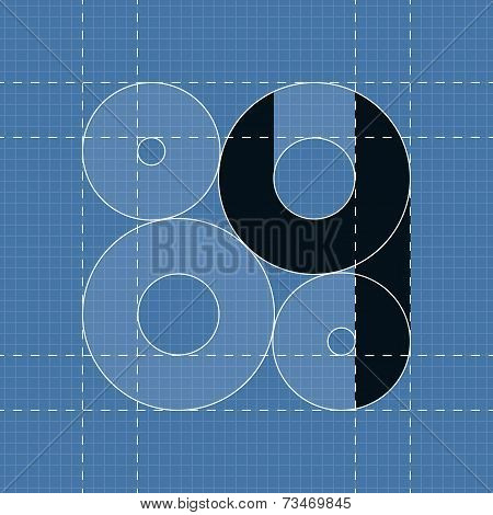 Round engineering font. Symbol 4