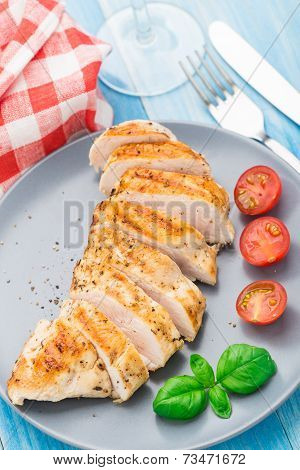 Grilled chicken breasts