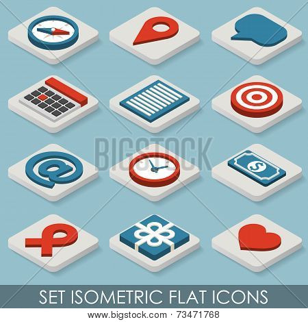 Flat Set Isometric Icons.