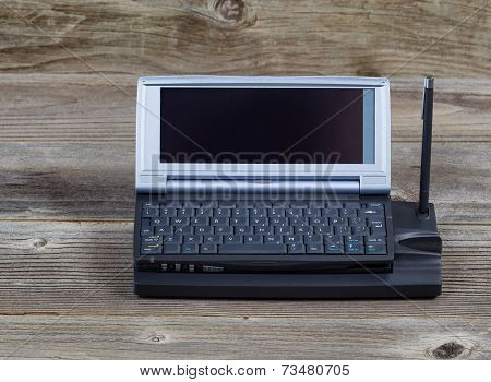 Old Minicomputer On Aged Wood