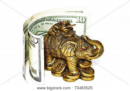 Bronze Elephant With Bill