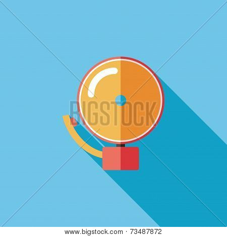 Alarm Bell Flat Icon With Long Shadow,eps10