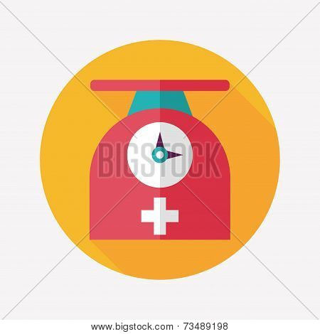 Weight Scales Flat Icon With Long Shadow