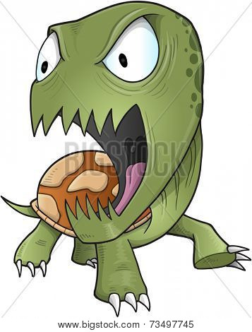 Zombie Turtle Vector Illustration Art
