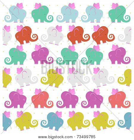 Colored flying elephants
