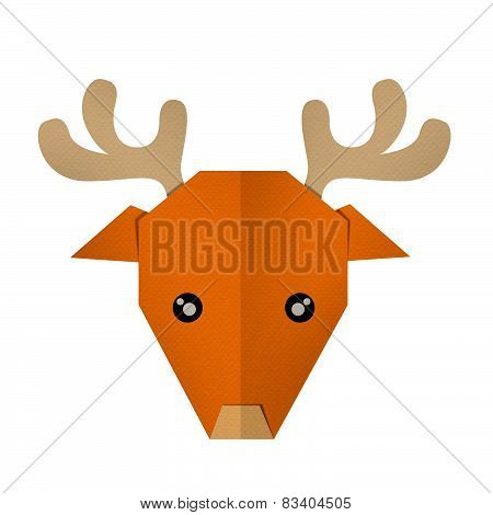 origami paper a deer (face)