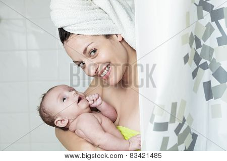Young mother and toddler