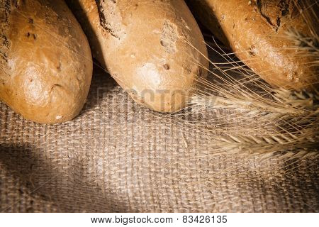 Fresh Bread With Ears Of Rye