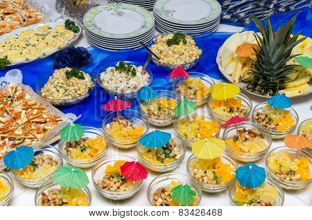 Catering food at a party