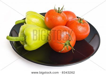 Pimentas e tomates