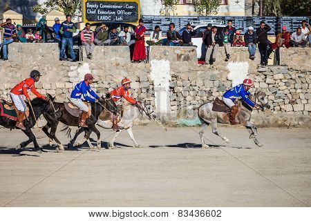 Unidentified Polo Players At The Match