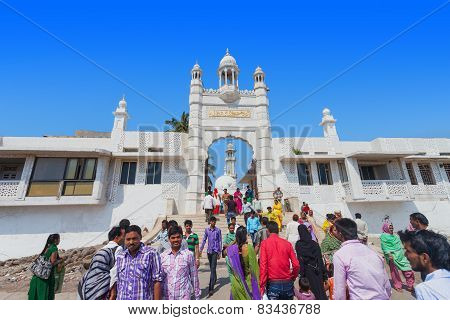 Mumbai, India - February 27: Unidentified People At Haji Ali Dargah On February, 27, 2014, Mumbai, I