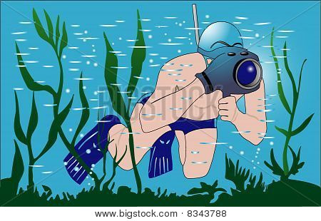 Schwimmer unter Wasser